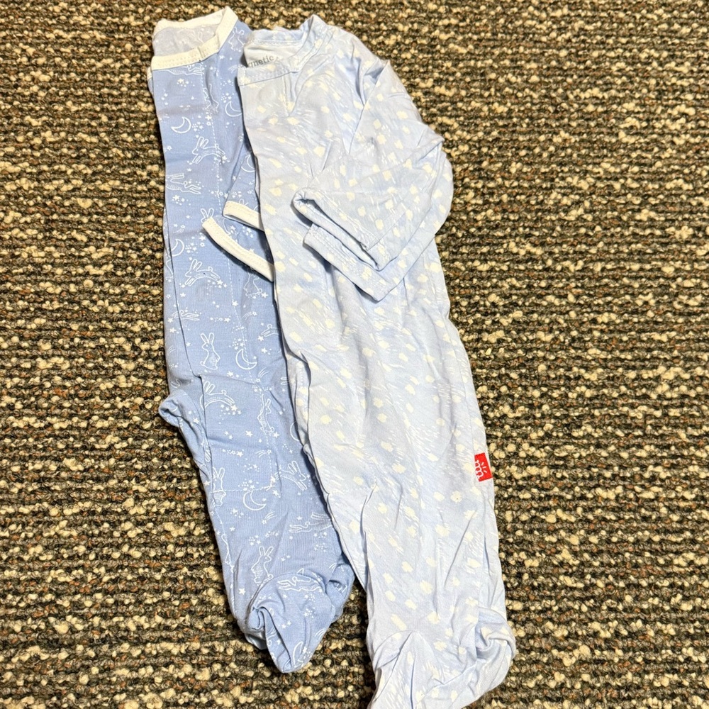 Magnetic Me Blue and Light Blue Baby Sleepers Newborn